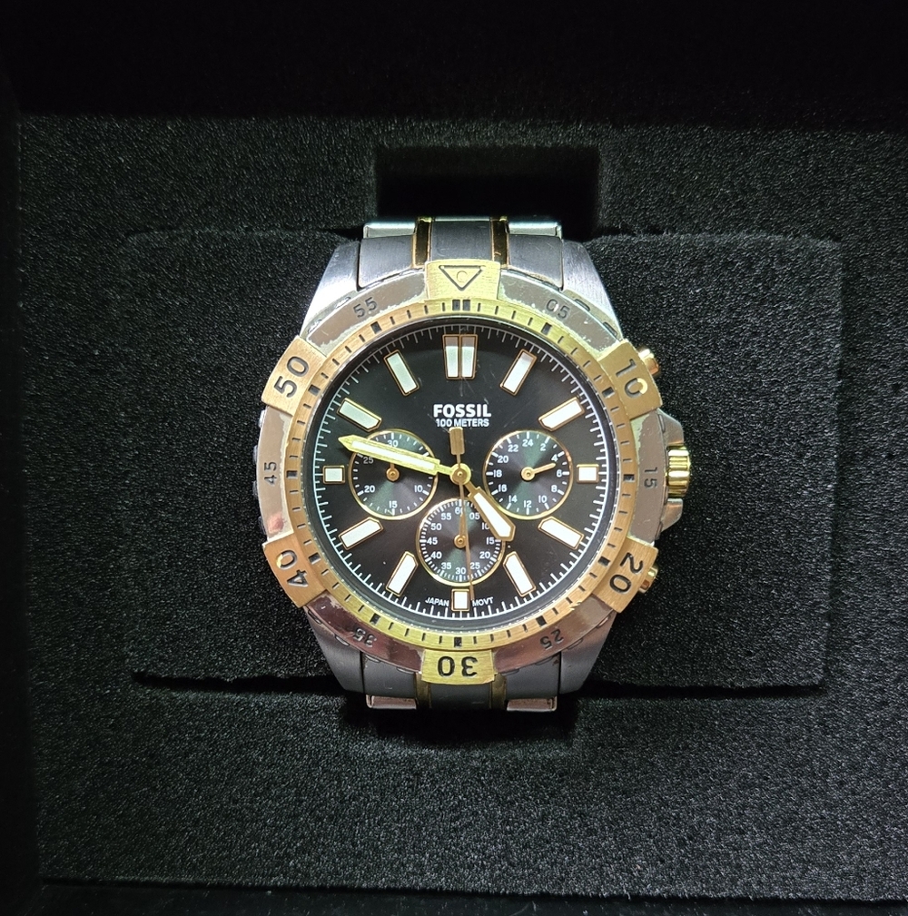 Fossil Garrett FS5771 Gold and Silver Chronograph Watch
